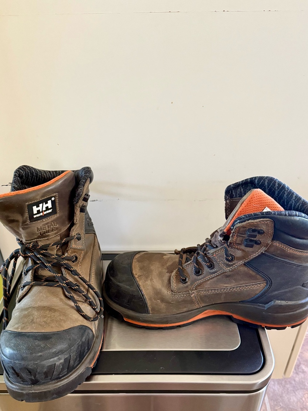 Helly Hansen Brown and Orange Men's Work Boots